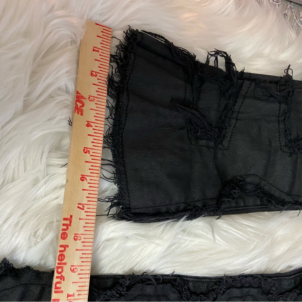 GUAPI Sz 28 Black Distressed and Stacked Women’s Skinny Jeans - Picture 12 of 14